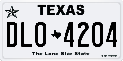 TX license plate DLO4204