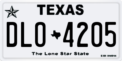 TX license plate DLO4205