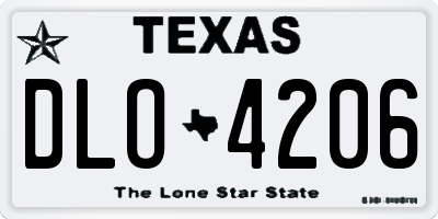 TX license plate DLO4206