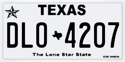 TX license plate DLO4207