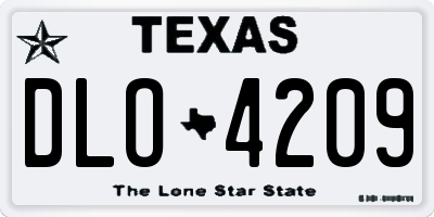 TX license plate DLO4209