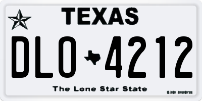 TX license plate DLO4212