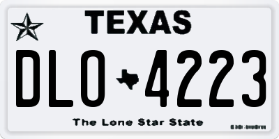 TX license plate DLO4223