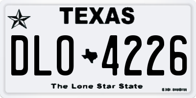 TX license plate DLO4226