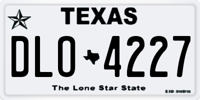 TX license plate DLO4227