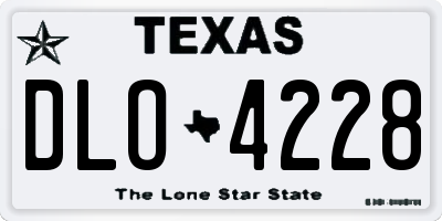 TX license plate DLO4228