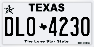 TX license plate DLO4230
