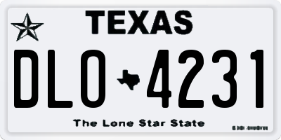 TX license plate DLO4231