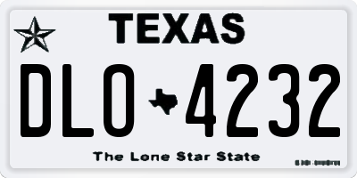 TX license plate DLO4232