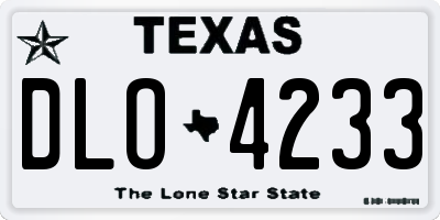 TX license plate DLO4233