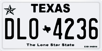 TX license plate DLO4236
