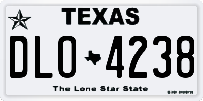 TX license plate DLO4238