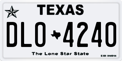 TX license plate DLO4240