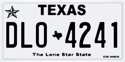 TX license plate DLO4241