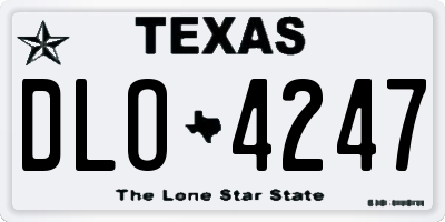 TX license plate DLO4247