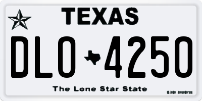 TX license plate DLO4250
