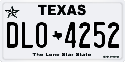 TX license plate DLO4252