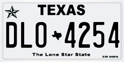 TX license plate DLO4254