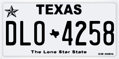 TX license plate DLO4258