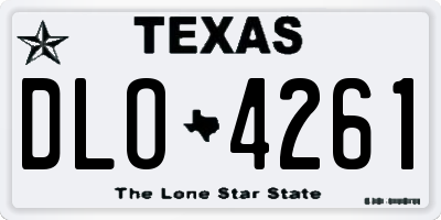 TX license plate DLO4261