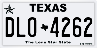 TX license plate DLO4262