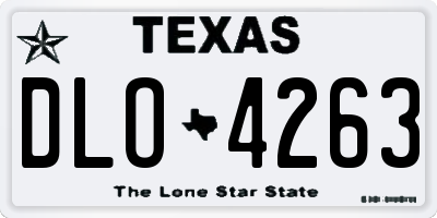 TX license plate DLO4263