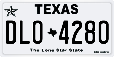 TX license plate DLO4280