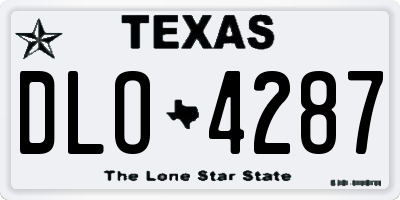 TX license plate DLO4287
