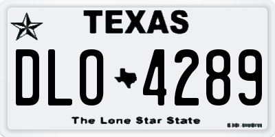 TX license plate DLO4289