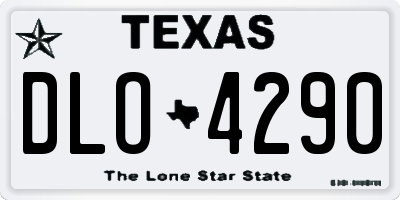TX license plate DLO4290