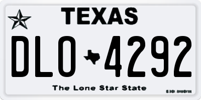TX license plate DLO4292