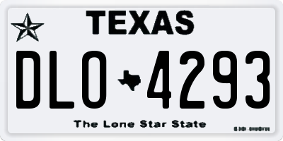 TX license plate DLO4293