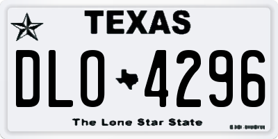 TX license plate DLO4296