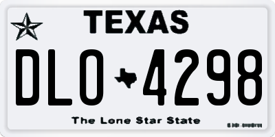 TX license plate DLO4298
