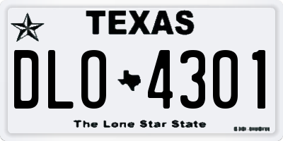 TX license plate DLO4301