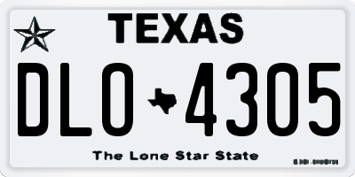 TX license plate DLO4305