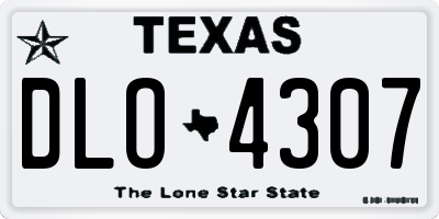 TX license plate DLO4307