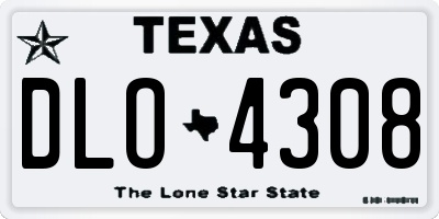 TX license plate DLO4308