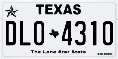 TX license plate DLO4310