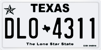 TX license plate DLO4311