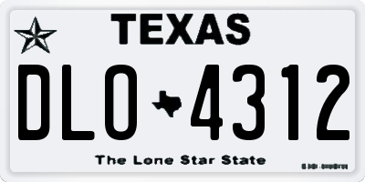 TX license plate DLO4312