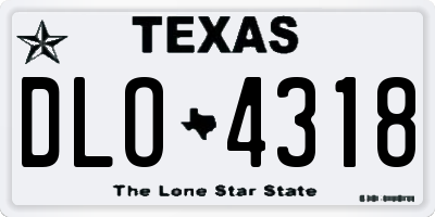 TX license plate DLO4318