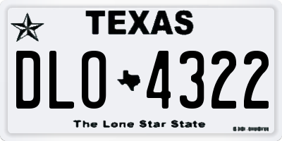 TX license plate DLO4322