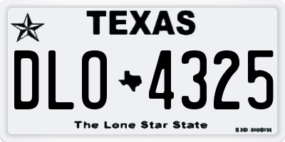 TX license plate DLO4325
