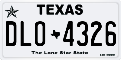 TX license plate DLO4326