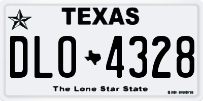 TX license plate DLO4328