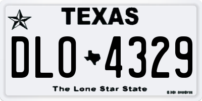 TX license plate DLO4329