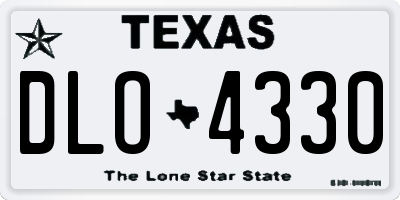 TX license plate DLO4330