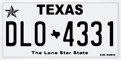 TX license plate DLO4331