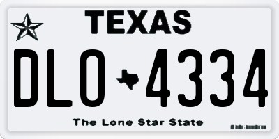TX license plate DLO4334
